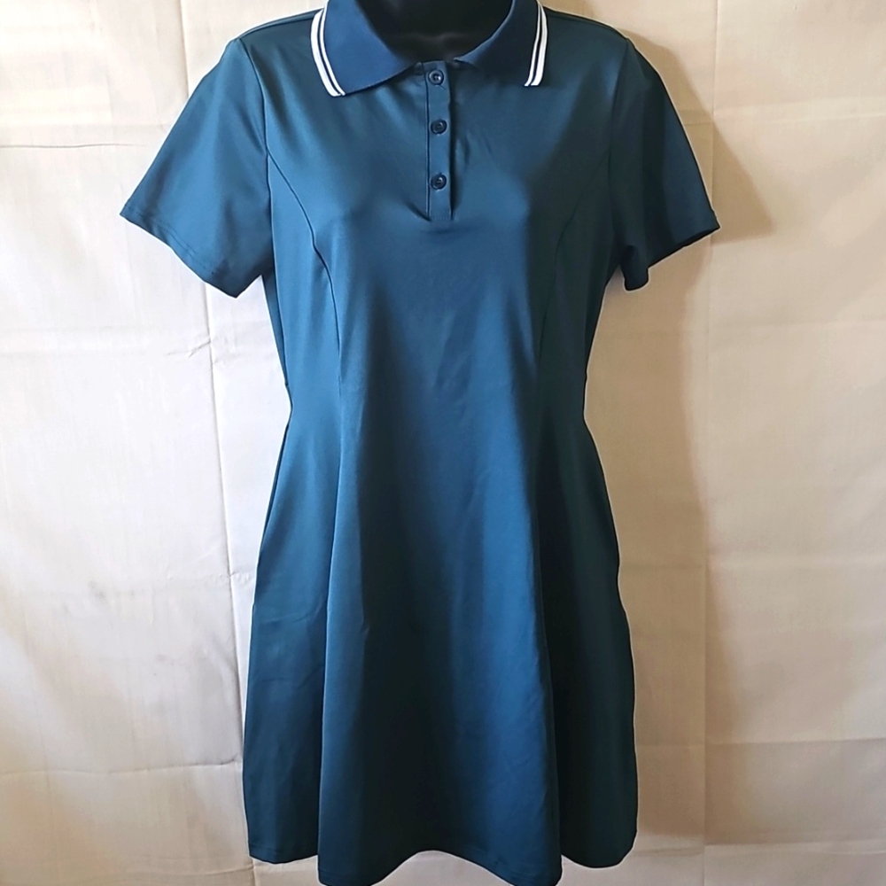 PICKLE BALL/TENNIS  POLO DRESS/ HUNTER GREEN